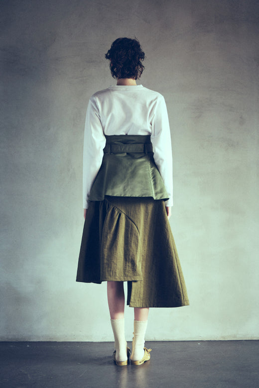 Military Asymetric Skirt - OLIVE