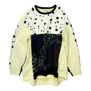Horse Printed Scuba Pullover BLACK
