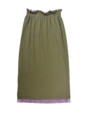 DOUBLE LAYER JERSEY SKIRT - OLIVE