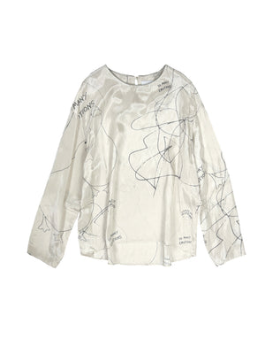 DUCK PRINTED BLOUSE - BEIGE