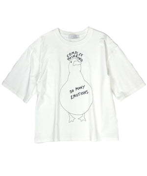 DUCK SCREEN PRINT ORGANIC TEE - WHITE