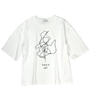 ART SCREEN PRINT ORGANIC TEE - WHITE