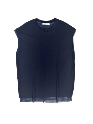 DOUBLE LAYER JERSEY VEST - NAVY