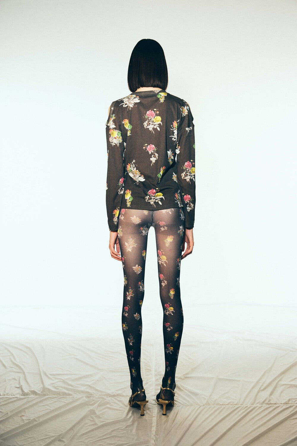 PRINTED 80D TIGHTS - DREAMY FLORA